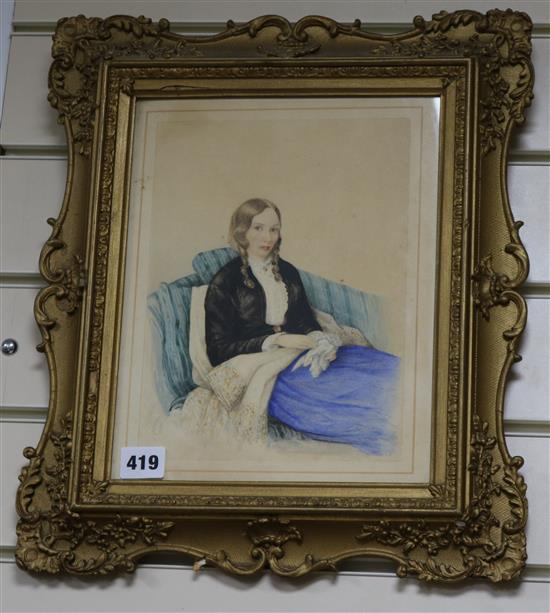 Victorian School, pair of watercolours, Portraits of a Reverend and his wife, c.1850, 30 x 24cm